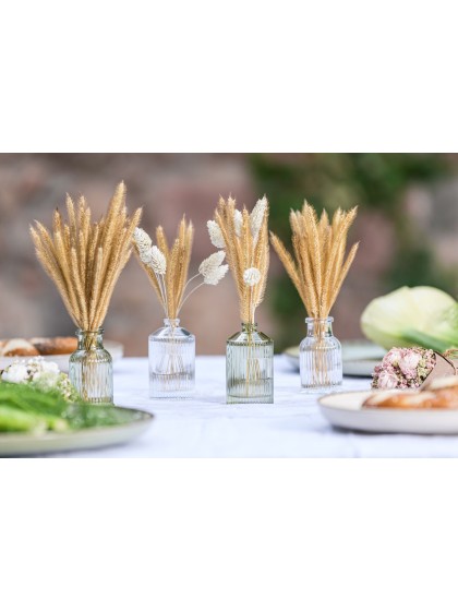 MINI VASE VERRE STRIE VERT SAUGE DIA 4.3CM X 7.5CM