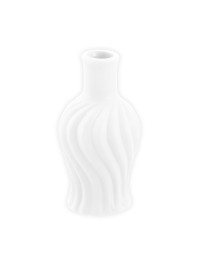 MINI WHITE CERAMIC TWISTED VASE DIA 4.5CM X 8.5CM
