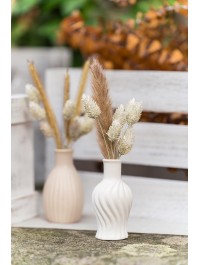 MINI VASE CERAMIQUE TORSADE BLANC DIA 4.5CM X 8.5CM