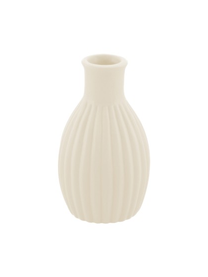 MINI VASE CERAMIQUE STRIE ROSE NUDE DIA 4.5CM X 8.5CM