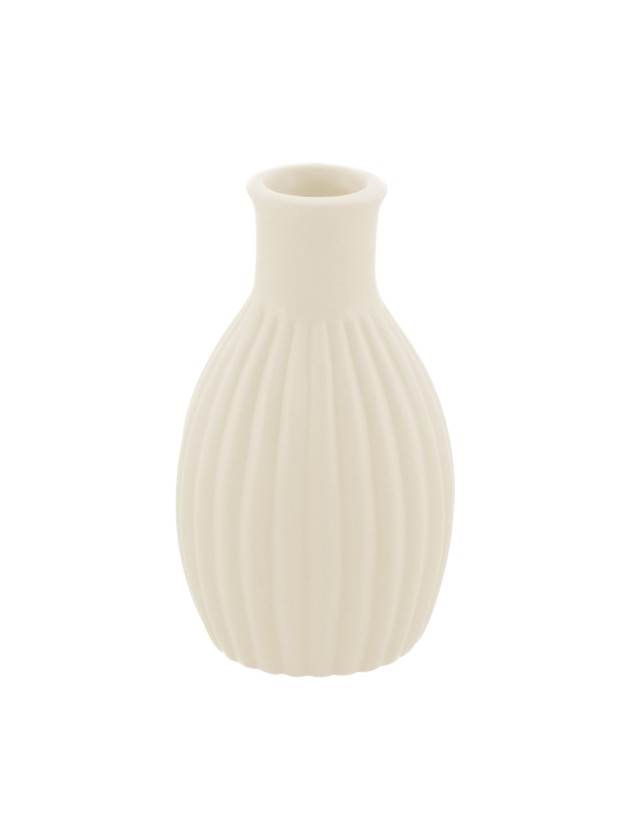 MINI VASE CERAMIQUE STRIE ROSE NUDE DIA 4.5CM X 8.5CM