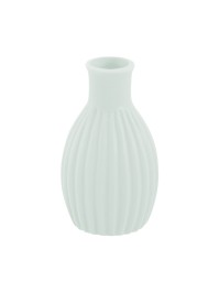 MINI SAGE GREEN STRIPED CERAMIC VASE DIA 4.5CM X 8.5CM