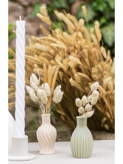 MINI VASE CERAMIQUE STRIE VERT SAUGE DIA 4.5CM X 8.5CM