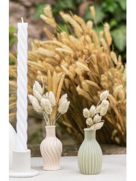 MINI SAGE GREEN STRIPED CERAMIC VASE DIA 4.5CM X 8.5CM