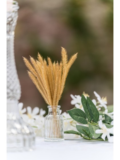 MINI VASE VERRE STRIE TRANSPARENT BALLADE DIA 4.3CM X 7.4CM