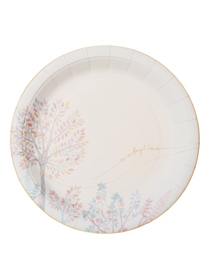 8 PLATES PLASTIC FREE MON BAPTEME 23CM