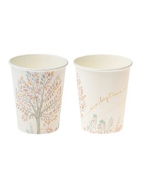 8 CUPS 250ML PLASTIC FREE MON BAPTEME DIA 5.2CM X 8.8CM