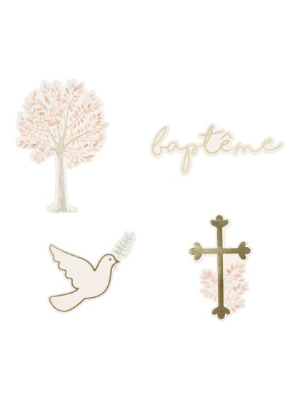 24 CONFETTI CARTON MON BAPTEME 4CM X 3CM