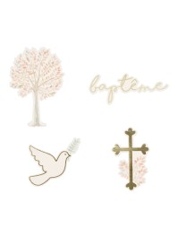 24 CONFETTI CARTON MON BAPTEME 4CM X 3CM