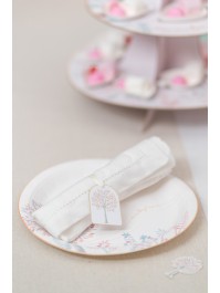 8 ETIQUETTES CARTON AVEC RUBAN MON BAPTEME 4CM X 6CM