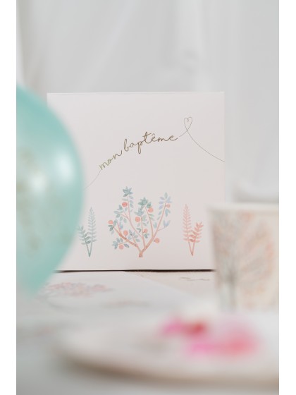 URNE CARTON CARREE MON BAPTEME 20CM X 20CM X 20CM