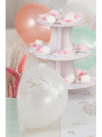 SET 6 LATEX BALLOONS MON BAPTEME DIA 27CM