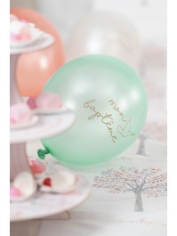 SET 6 LATEX BALLOONS MON BAPTEME DIA 27CM