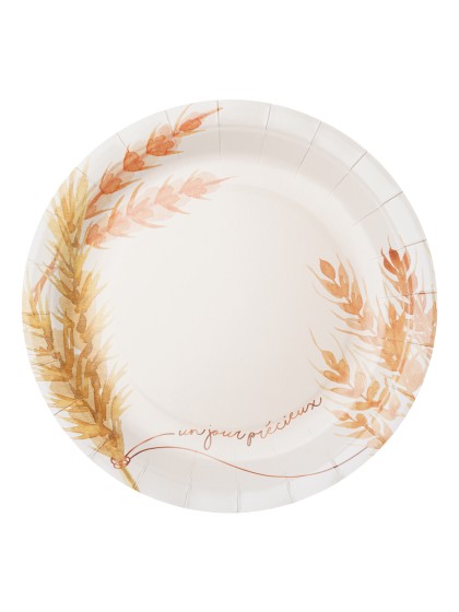 8 ASSIETTES PLASTIC FREE UN JOUR PRECIEUX 23CM