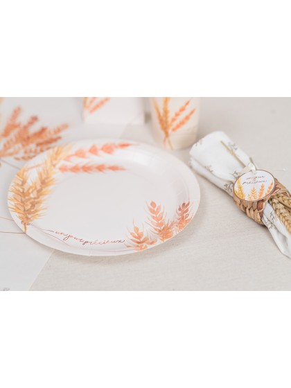 8 ASSIETTES PLASTIC FREE UN JOUR PRECIEUX 23CM