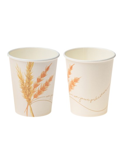 8 GOBELETS 250ML PLASTIC FREE UN JOUR PRECIEUX DIA 5.2CM X 8.8CM / DIA HAUT 7.5CM