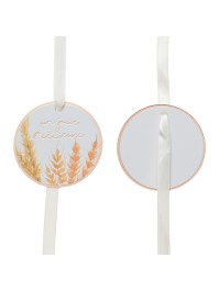 8 ETIQUETTES CARTON AVEC RUBAN UN JOUR PRECIEUX DIA 5CM