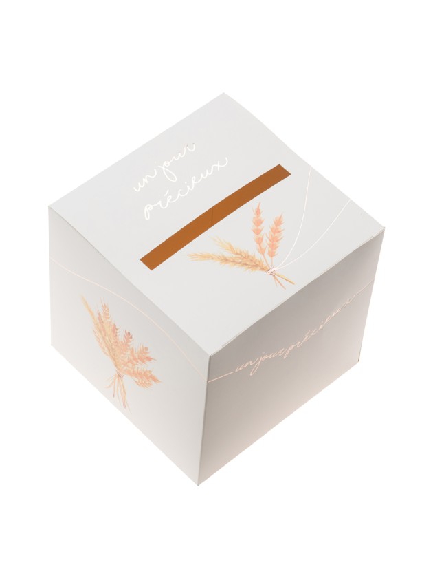 URNE CARTON CARREE UN JOUR PRECIEUX 20CM X 20CM X 20CM