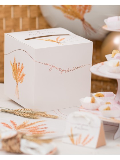 URNE CARTON CARREE UN JOUR PRECIEUX 20CM X 20CM X 20CM