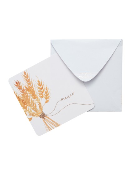 8 THANK YOU CARDS + ENVELOPES UN JOUR PRECIEUX 10CM X 10CM
