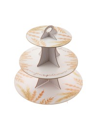 CARTON CAKES STAND 3 LEVELS UN JOUR PRECIEUX DIA 30.5CM / 24.5CM / 18CM X 33CM