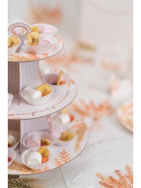 CARTON CAKES STAND 3 LEVELS UN JOUR PRECIEUX DIA 30.5CM / 24.5CM / 18CM X 33CM