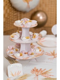 CARTON CAKES STAND 3 LEVELS UN JOUR PRECIEUX DIA 30.5CM / 24.5CM / 18CM X 33CM