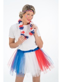 BANDEAU NATTE ET PERLES SUPPORTER FRANCE DIA 56CM