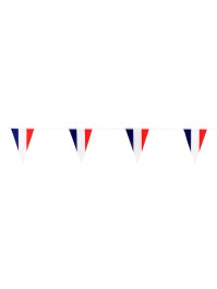 GUIRLANDE 10M DE 20 DRAPEAUX TRIANGLE FRANCE 10M / DRAPEAU 18CM X 29CM