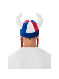 GAULISH HELMET HORNS AND BRAIDS FABRIC FRENCH SUPPORTER DIA 56CM X 19CM HT