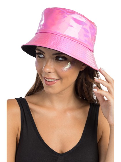 IRIDESCENT PINK BUCKET HAT ONE SIZE