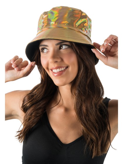 IRIDESCENT GOLD BUCKET HAT ONE SIZE