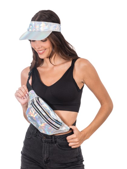 IRIDESCENT SILVER BUM BAG 