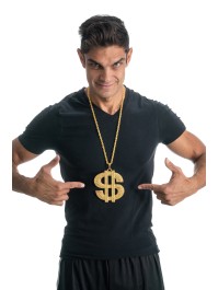 RAPPER BIG $ CHAIN NECKLACE 100cm - $ 11x10 cm