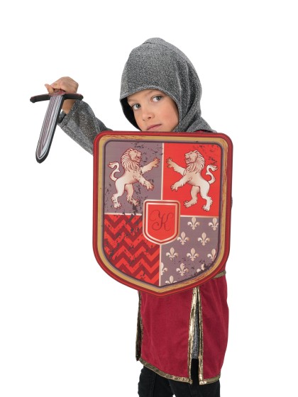 RED EVA FOAM LION KNIGHT SHIELD 28,5 X 35CM