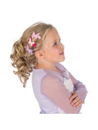 SET DE 3 BARRETTES PAPILLON ROSE - FUCHSIA - VIOLET 5CM X 3.5CM