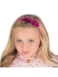 HEADBAND WITH 3 PINK SEQUINS HEARTS 