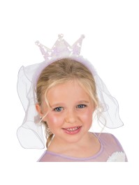 HEADBAND WITH SEQUINS AND VEIL CROWN 
