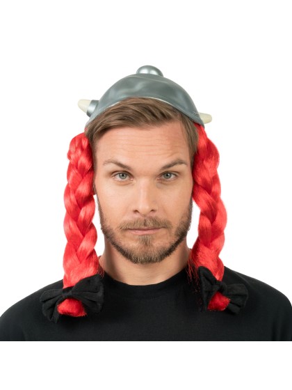OBELIX LATEX HELMET WITH BRAIDS - ASTERIX® DIA 52CM X 40CM HT