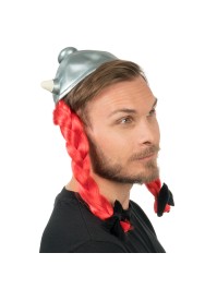 OBELIX LATEX HELMET WITH BRAIDS - ASTERIX® DIA 52CM X 40CM HT