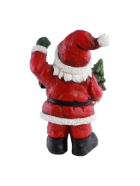 PERE NOEL AVEC SAPIN MAGNESIE ET LANTERNE METAL 20CM X 27CM X 47CM