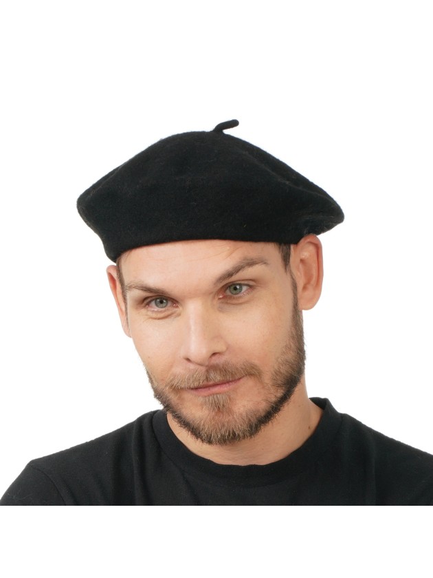 BLACK BERET 80% WOOL ONE SIZE