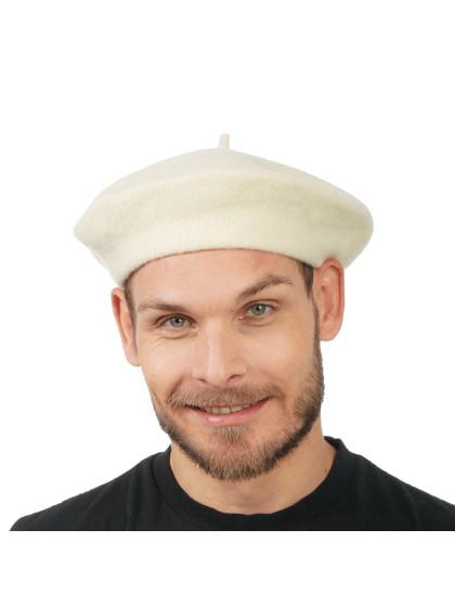 BERET BLANC 80% LAINE TU