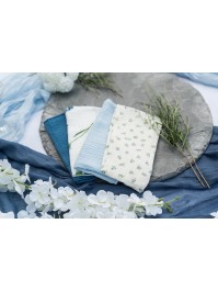 CHEMIN DE TABLE XL GAZE BLEU DENIM 90CM X 3M