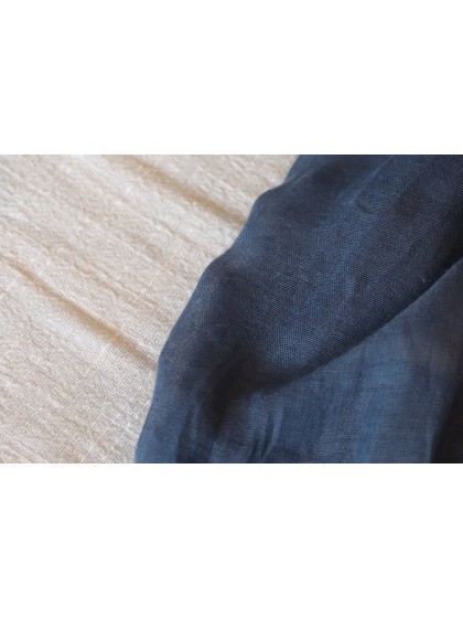 CHEMIN DE TABLE XL GAZE BLEU DENIM 90CM X 3M