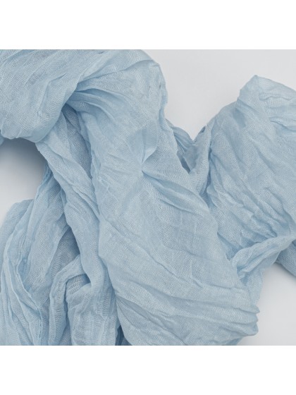 CHEMIN DE TABLE XL GAZE BLEU ACIER 90CM X 3M