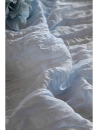 CHEMIN DE TABLE XL GAZE BLEU ACIER 90CM X 3M