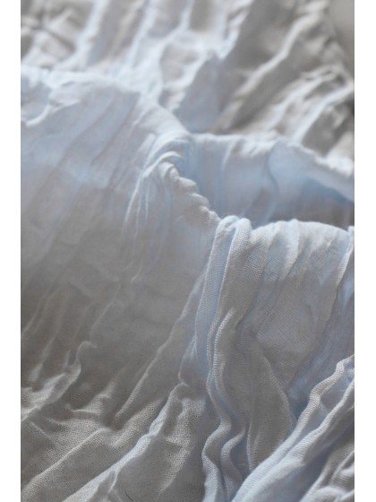 CHEMIN DE TABLE XL GAZE BLEU ACIER 90CM X 3M