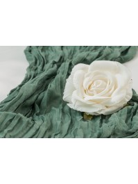 OLIVE GREEN XL GAUZE TABLE RUNNER 90CM X 3M