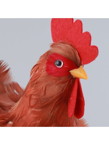 POULE ROUSSE PLUMES 27CM X 17CM X 33CM